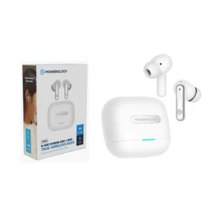 Powerology 6 Mic Hybrid ANC + ENC True Wireless Buds white