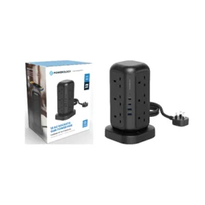 Powerology 12 AC Sockets GaN Tower Hub Charge UpTo 17 Devices 3M