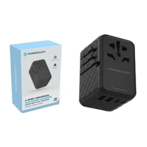 Powerology 4-Port Universal Gan Super Charger Compatible In 150+ Countries