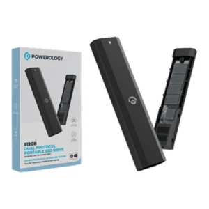 Powerology 512GB Dual Protocol Portable SSD Drive Extremely Fast Transmission Rate