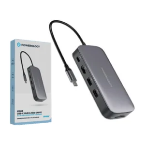 Powerology 512GB USB-C Hub & SSD Drive All-in-one Connectivity & Storage
