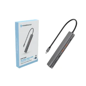 Powerology 6 in 1 Slim 4K HDMI USB-C Hub 10Gbps Data Transfe