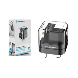 Powerology Crystalline Series Dual 35W PD GaN Charger With Folding Plugs