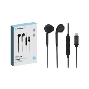 Powerology Stereo Earphone Lightning Connector 1.2m4ft black